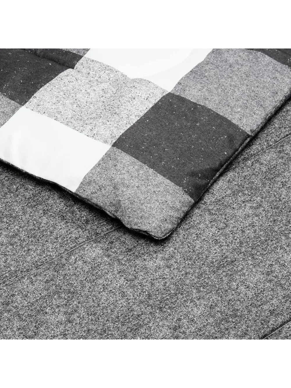 Lightweight Microfiber Comforter Set, 2-Piece Twin XL, Black White Checkerboard